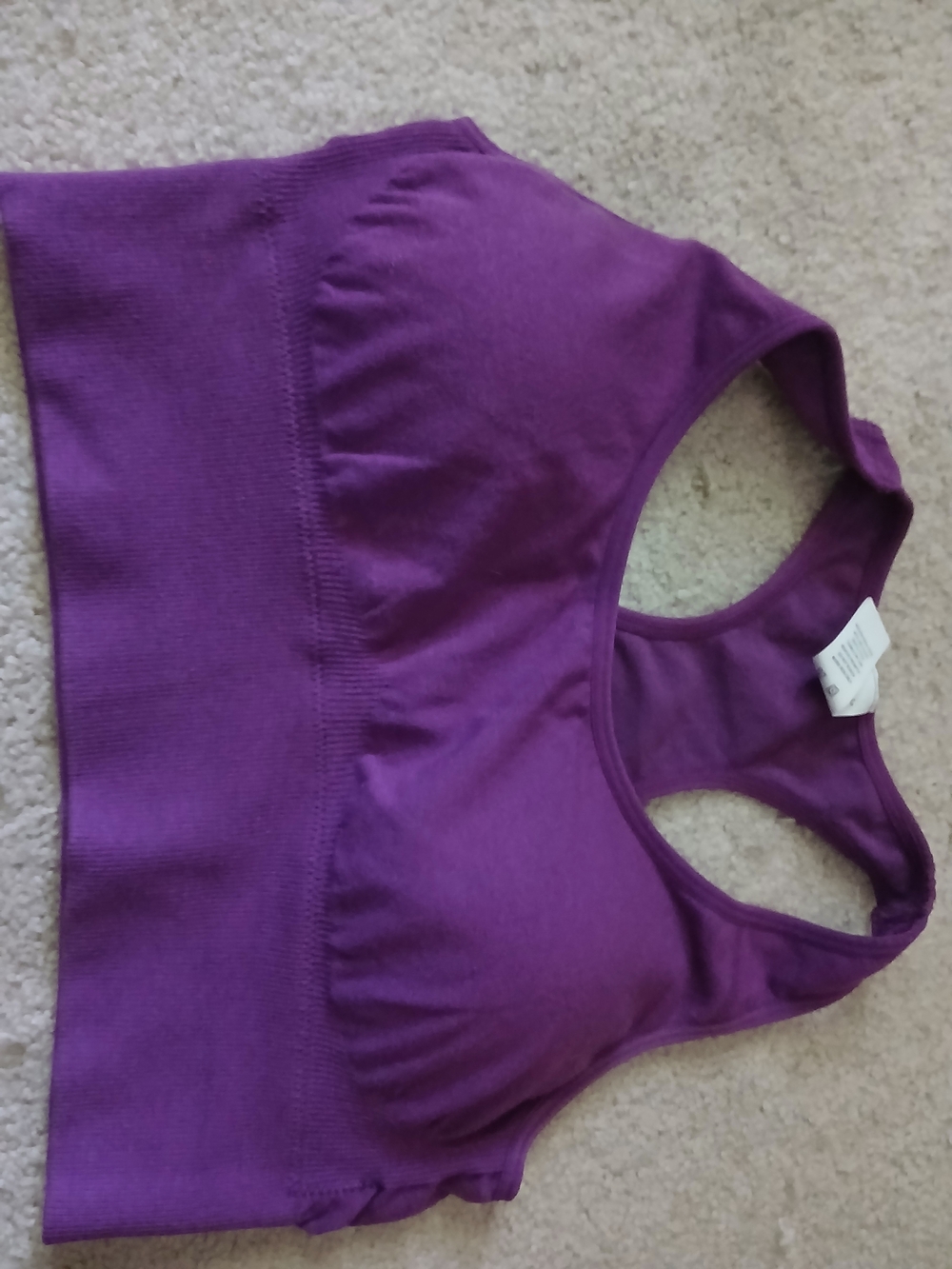 Green Apple Purple Racerback Bra Medium